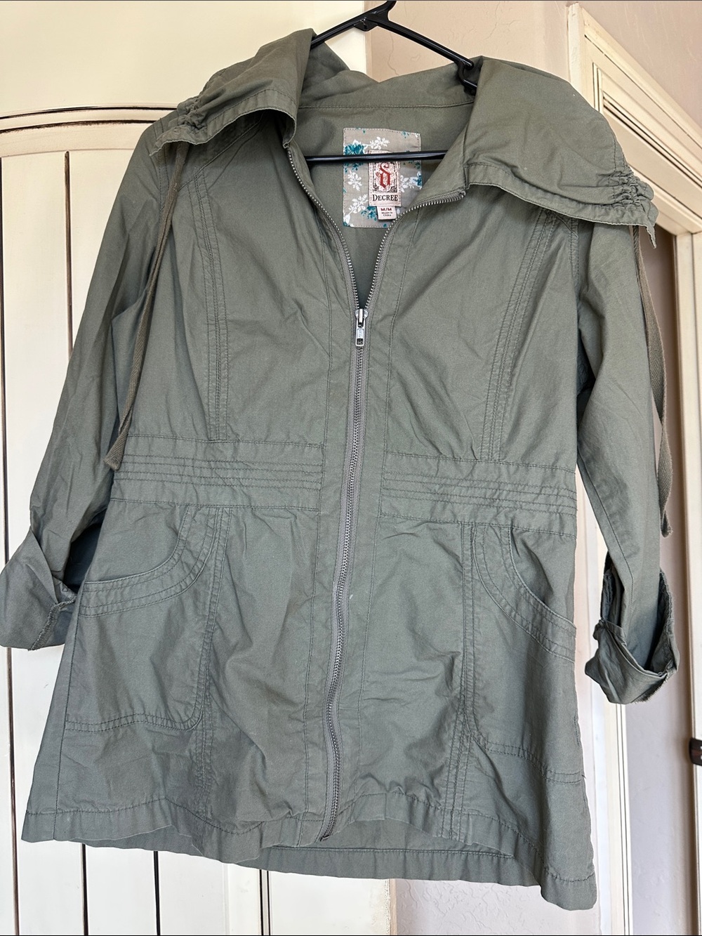 Decree Olive Green Hooded Utility Jacket